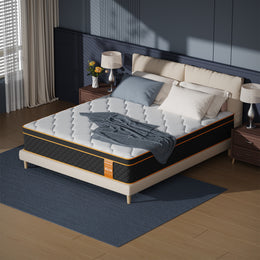 Full Mattress, 12Inch Hybrid Mattress in a Box with Memory Foam and Individual Pocket Springs - Medium Firm, Motion Isolation, Extra Edge Support & Pressure Relief, CertiPUR-US Certified