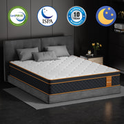 Full Mattress, 10Inch Hybrid Mattress in a Box with Memory Foam and Individual Pocket Springs - Medium Firm, Motion Isolation, Extra Edge Support & Pressure Relief, CertiPUR-US Certified