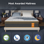 Full Mattress, 12Inch Hybrid Mattress in a Box with Memory Foam and Individual Pocket Springs - Medium Firm, Motion Isolation, Extra Edge Support & Pressure Relief, CertiPUR-US Certified